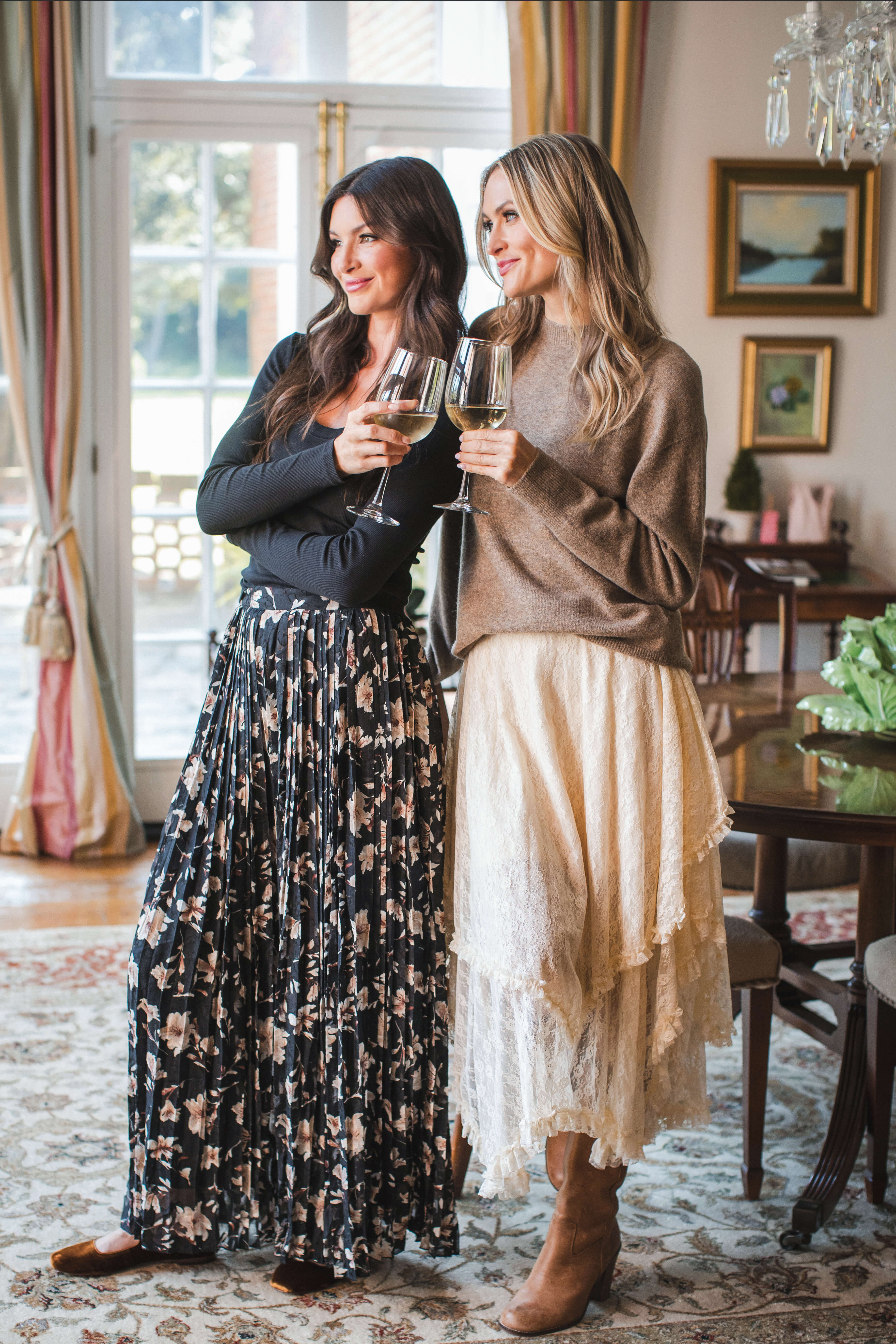 Floral Pleated Maxi Skirt