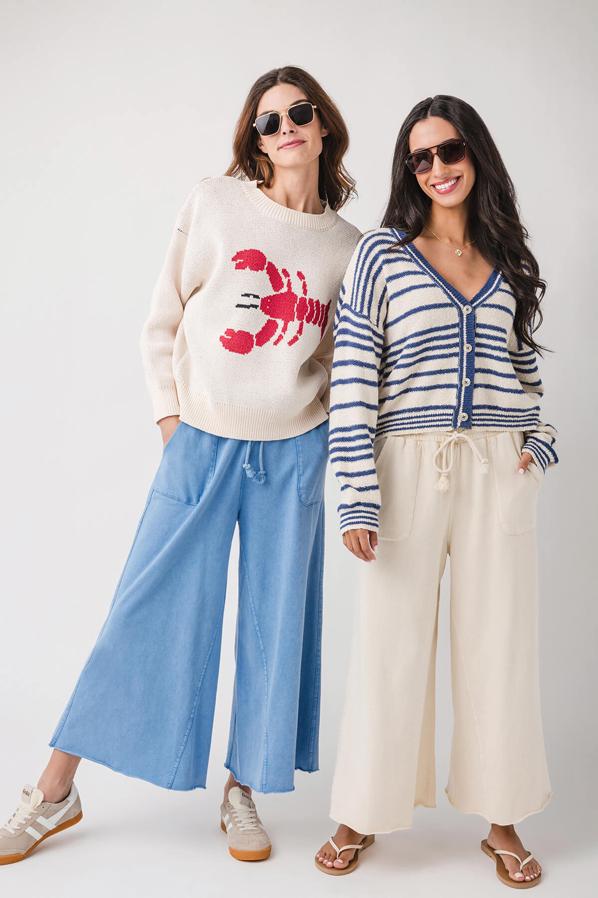 Drawstring Cropped Wide-leg Terry Knit Pants