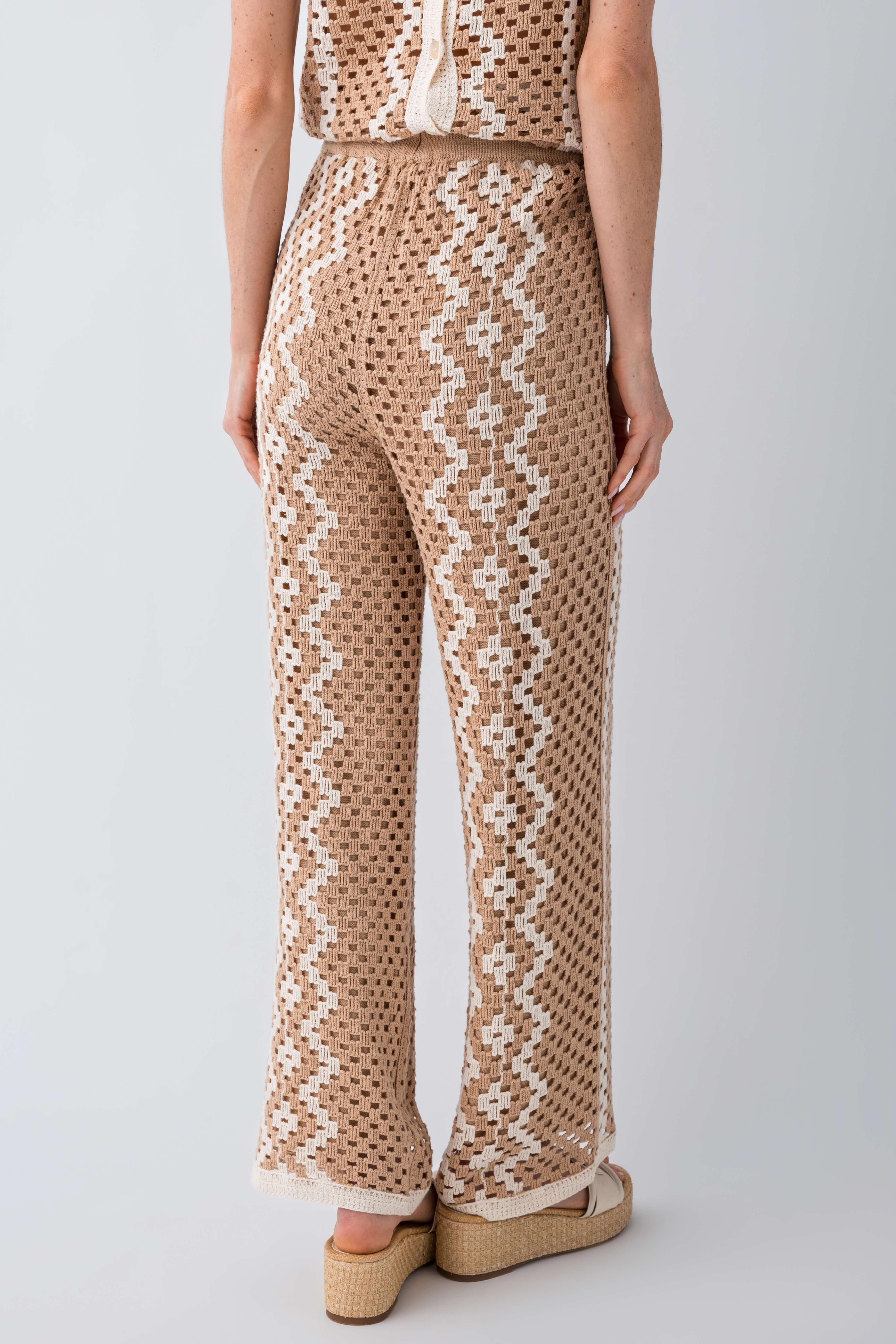 Geometric-pattern Knit Co-ord Set