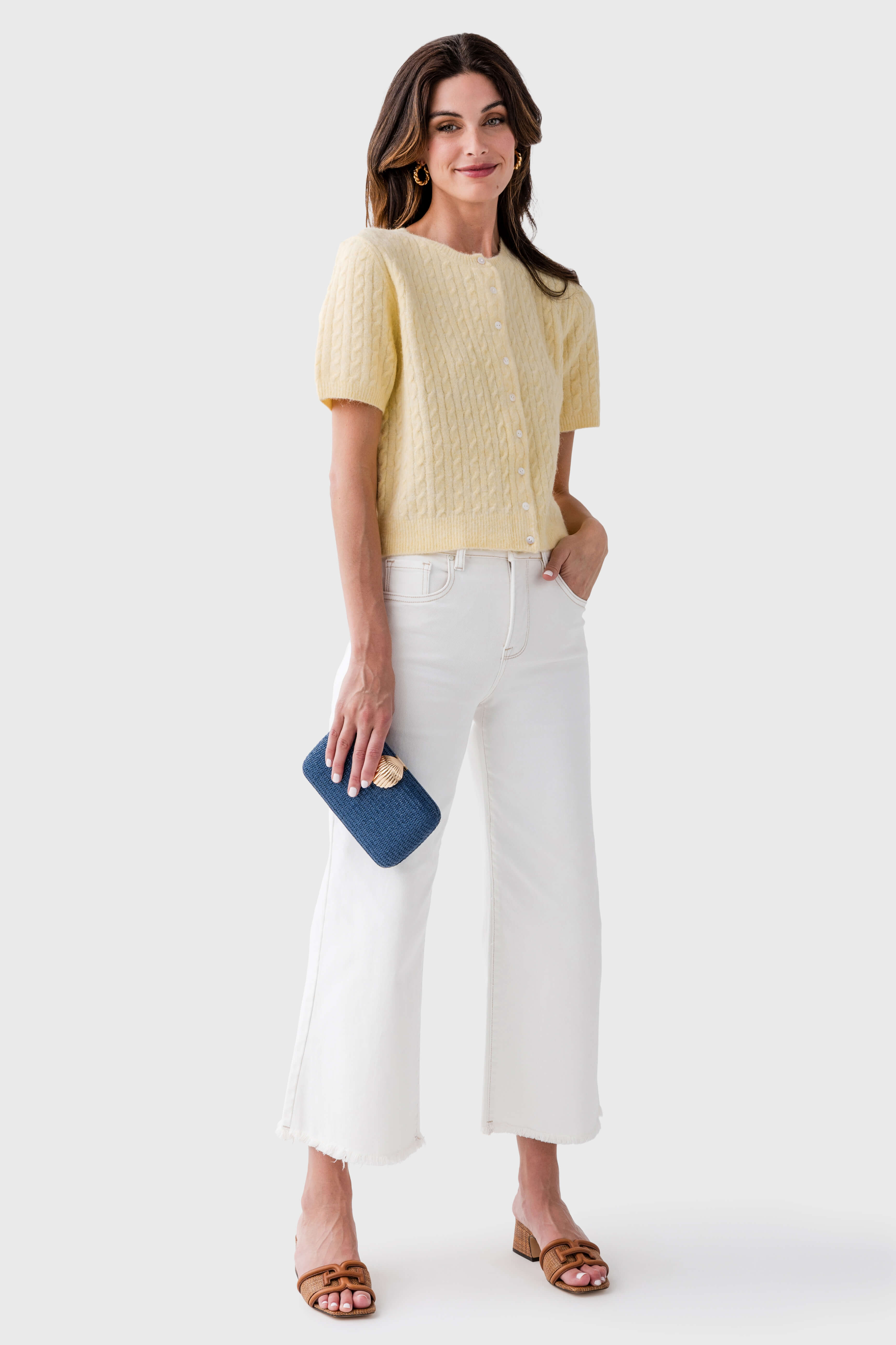 High-rise Frayed-hem Wide-leg Cropped Denim Jeans