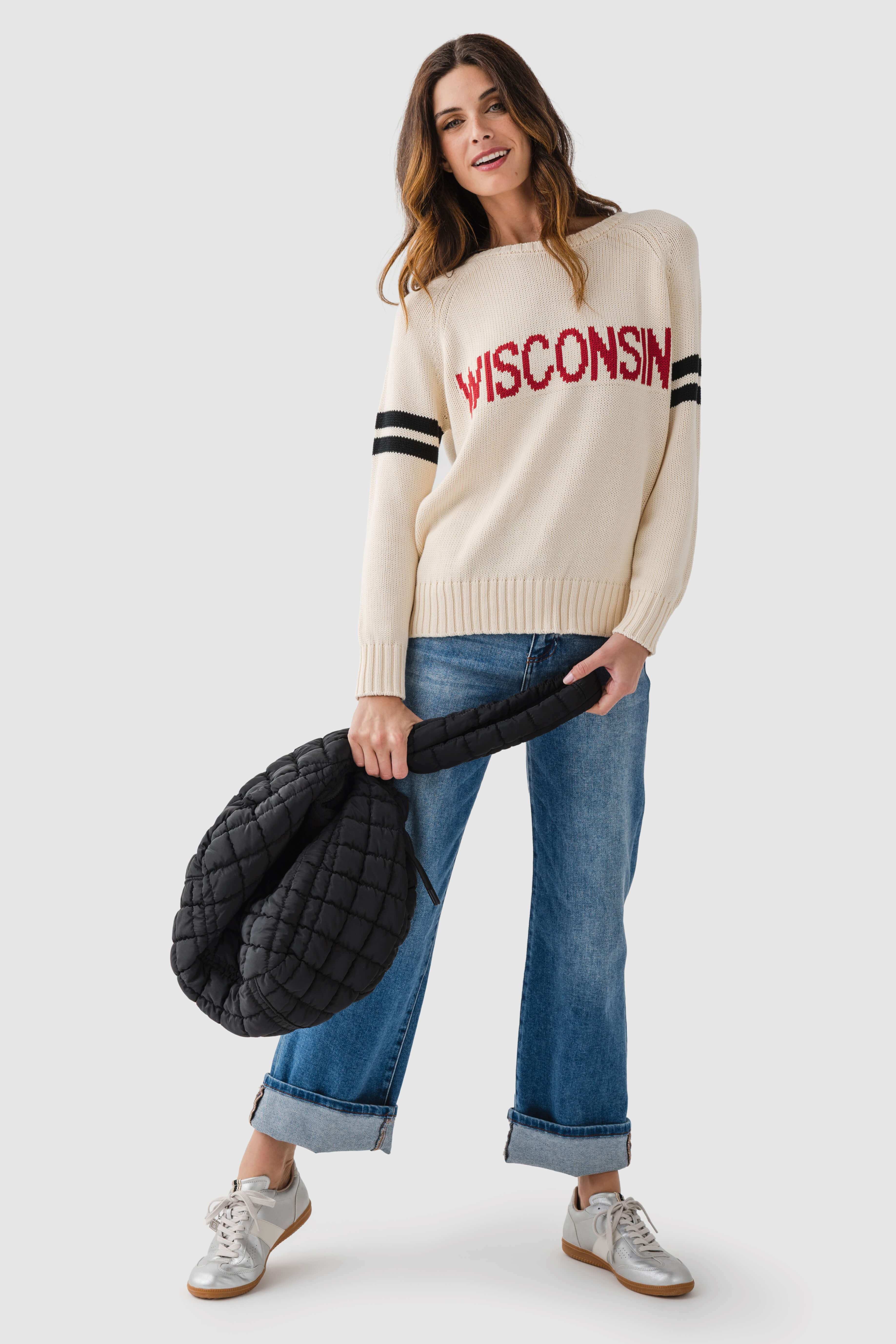 Decorative-cuffed High-rise Cropped Wide-leg Denim Jeans