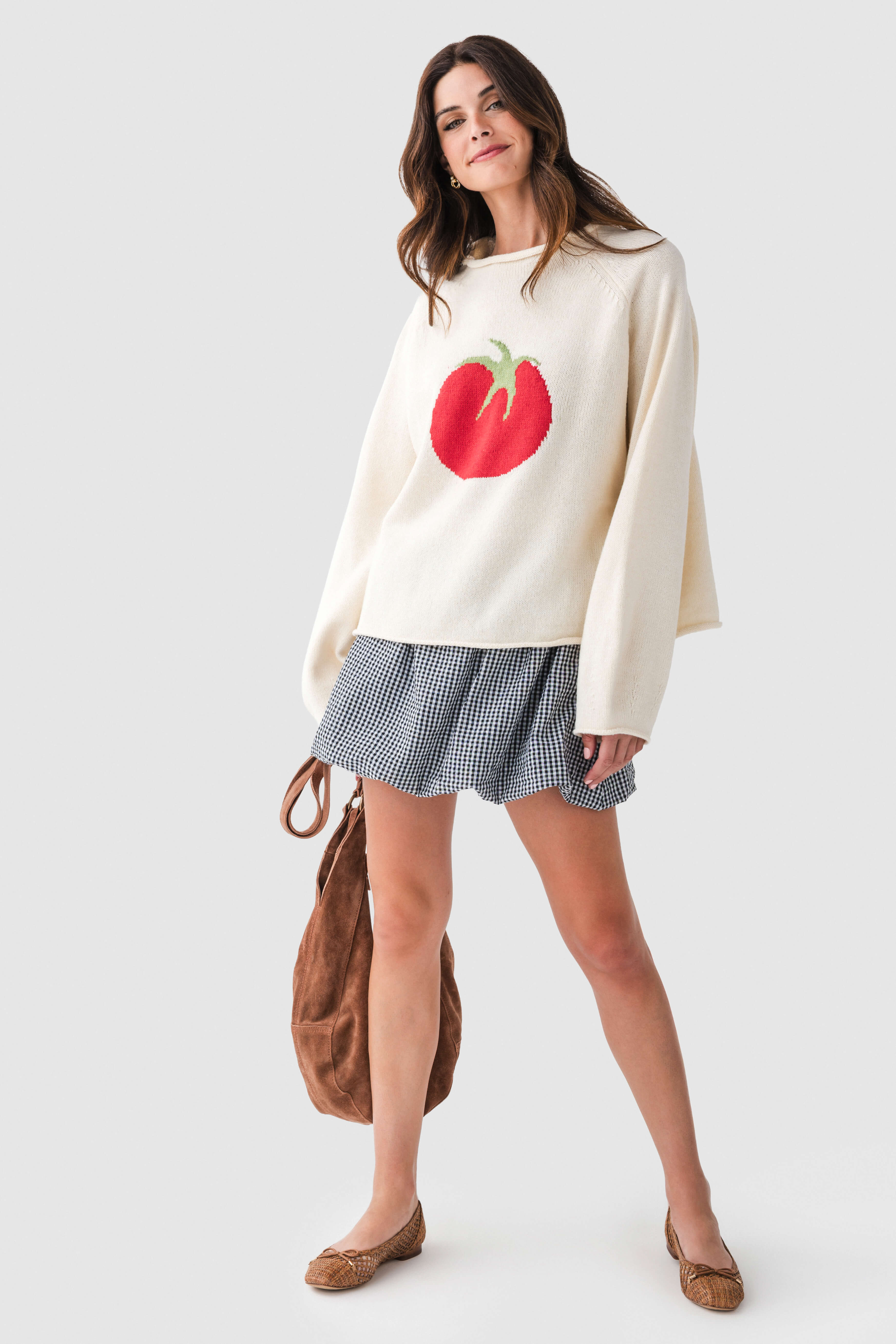 Gathered Gingham Skort