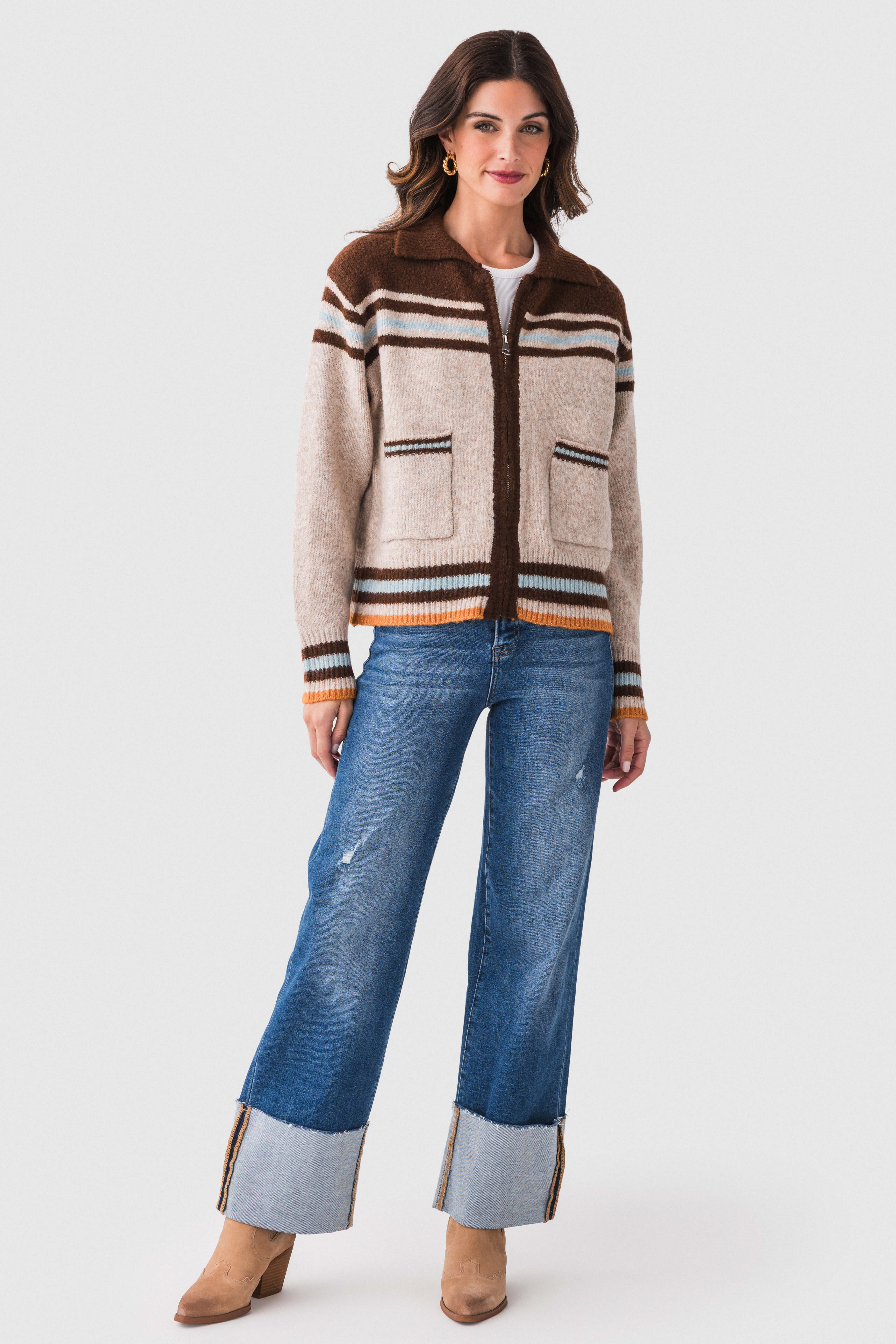 Distressed-cuffed High-rise Wide-leg Denim Jeans