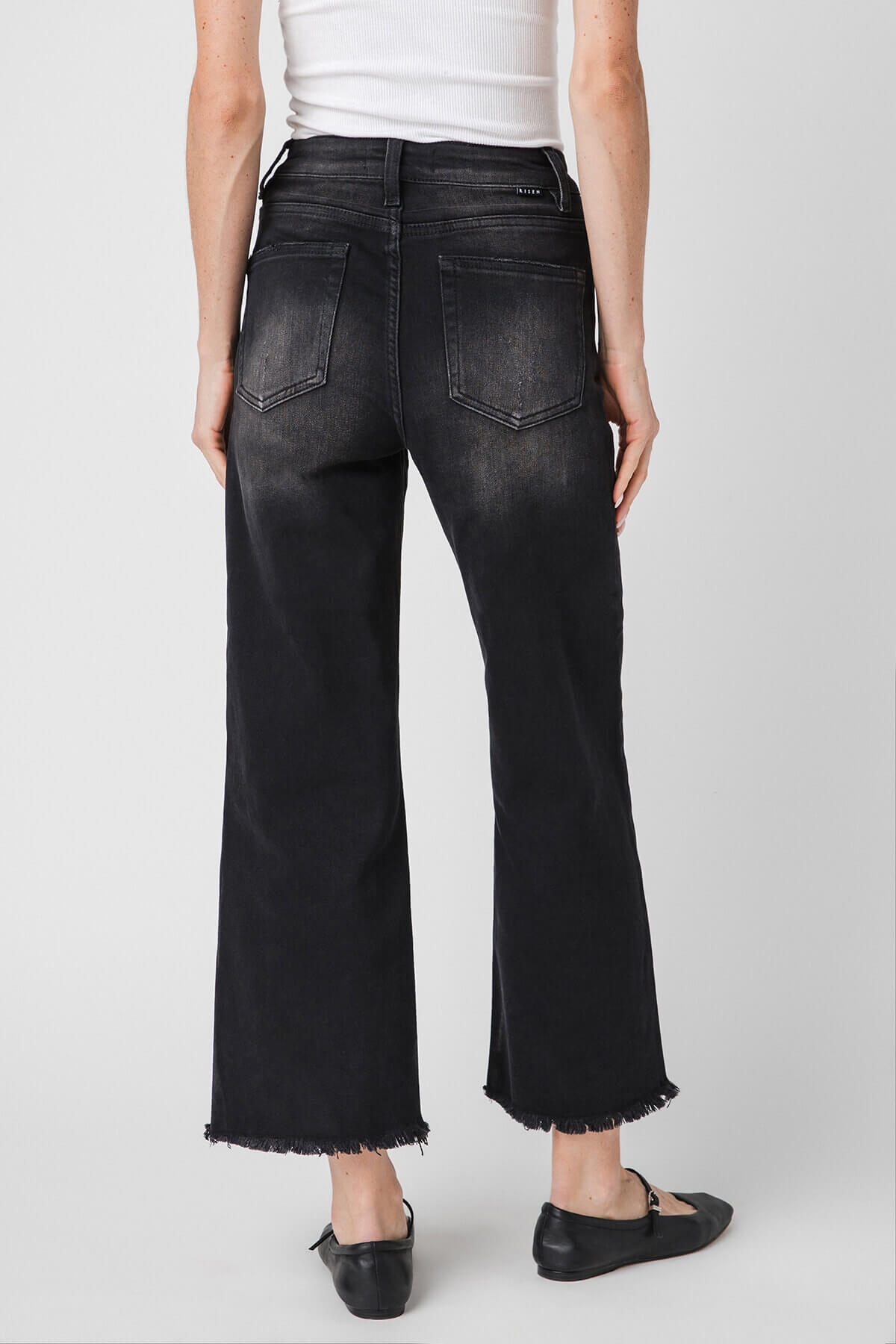 High-rise Wide-leg Cropped Frayed-hem Denim Jeans