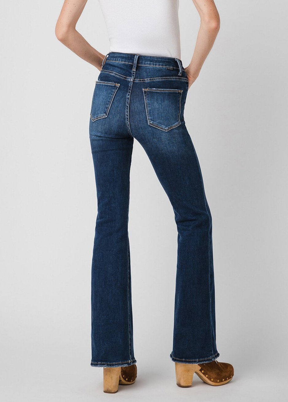 High-rise Flared Frayed-hem Denim Jeans