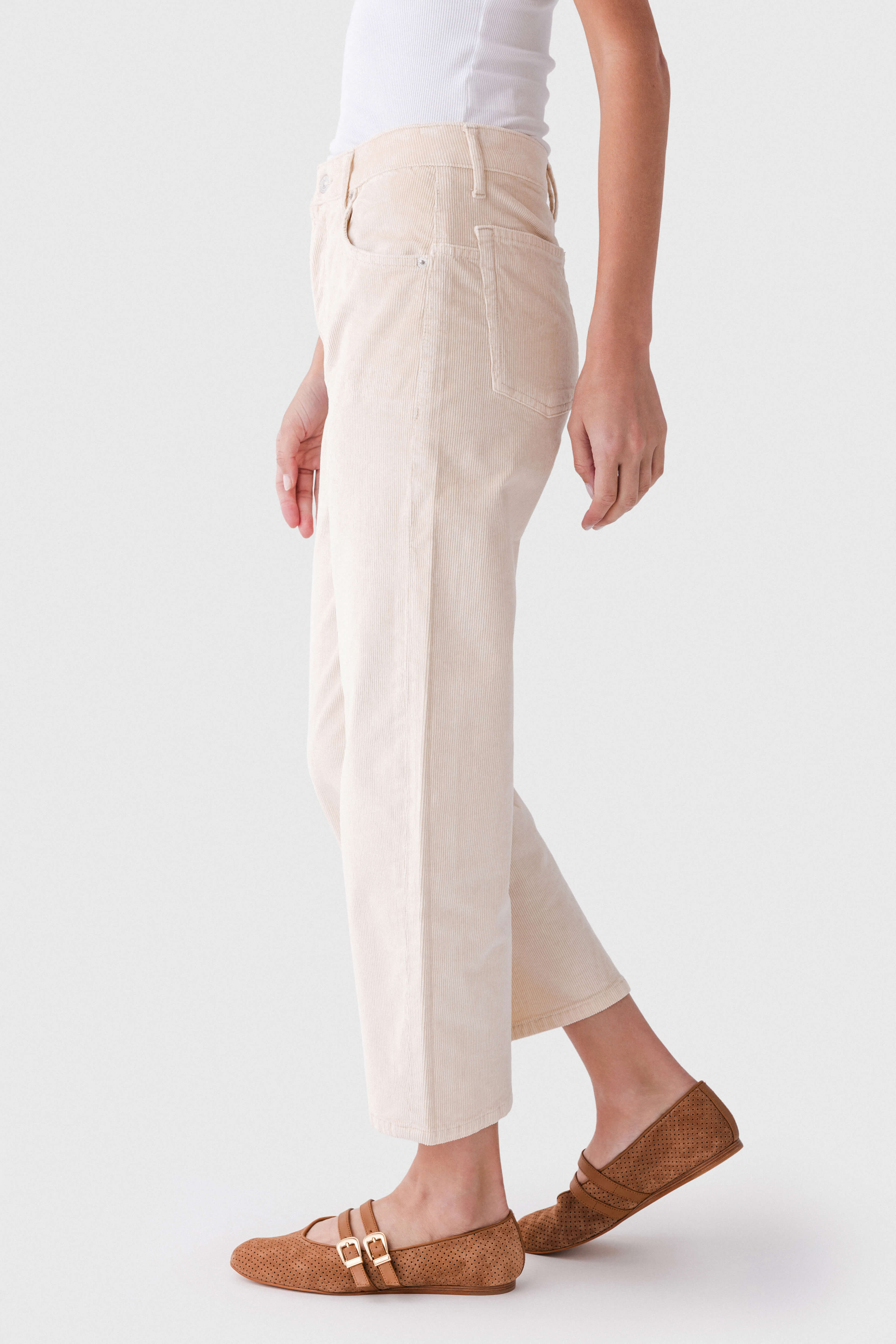 High-rise Cropped Corduroy Pants