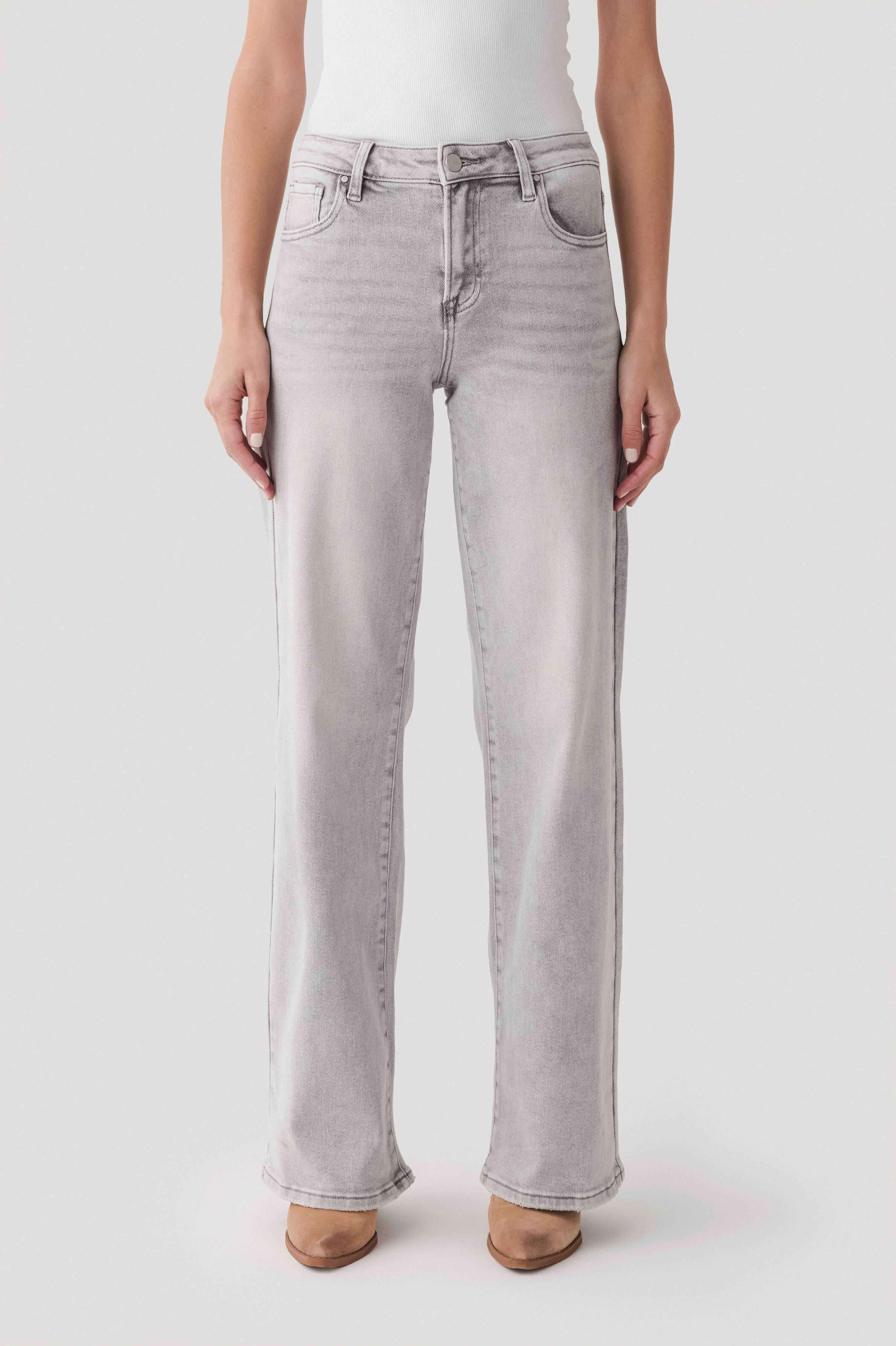 Angular-pocket High-rise Flared Denim Jeans