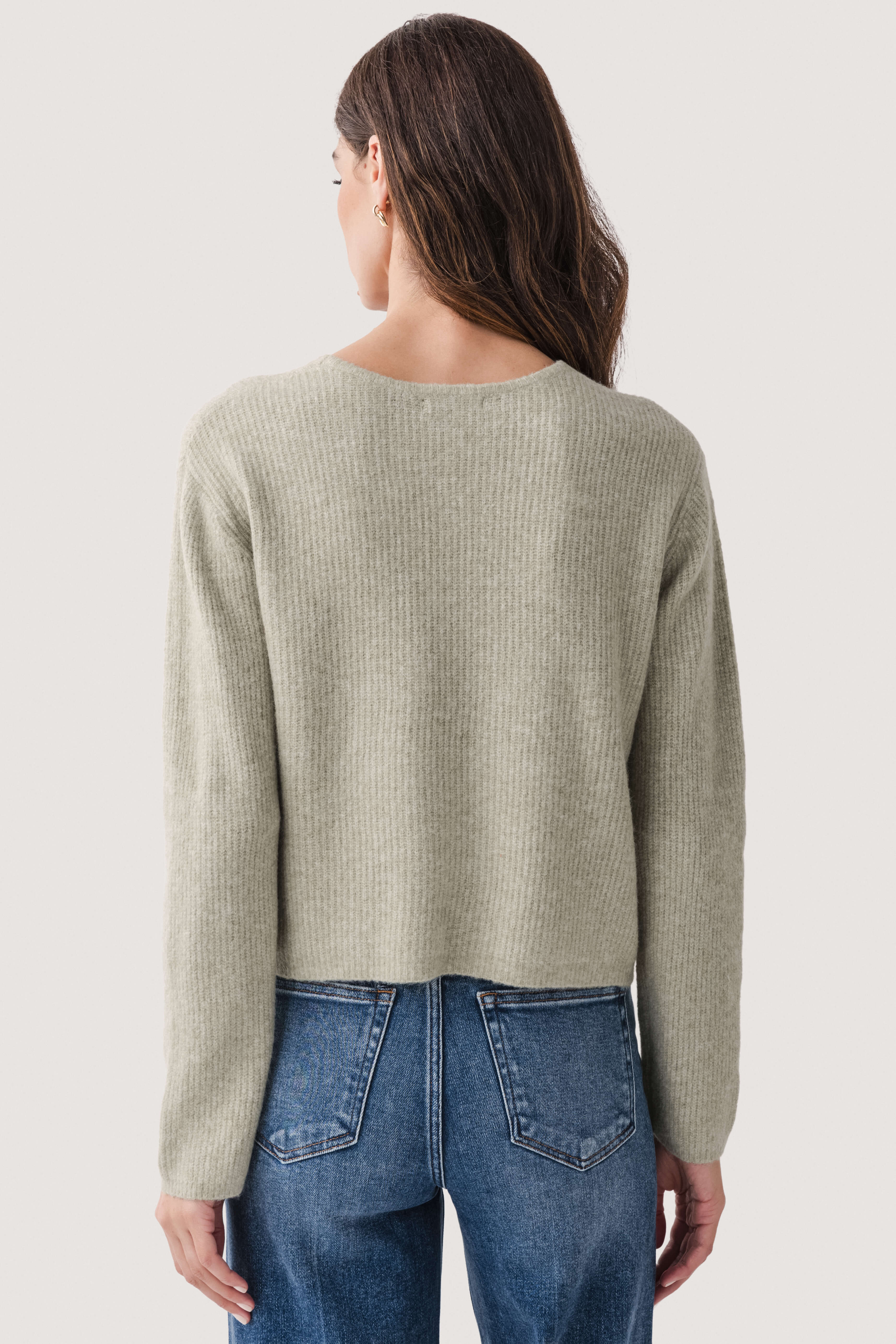 V-neck Ribbed Cropped Cardigan